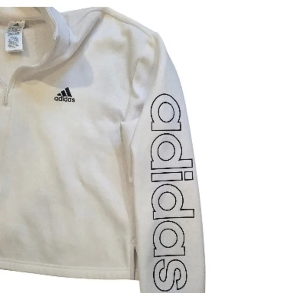 Adidas White Quarter-Zip Sweatshirt - Picture 3 of 4